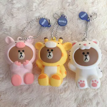 라인프렌즈 브라운 니베아 립 케이스