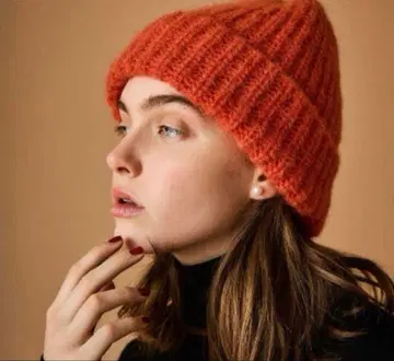 The Shinzone 샤기 니트 캡 오렌지