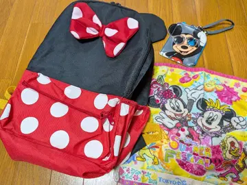 미키마우스 디즈니 굿즈 묶음 판매 백팩 패스 케이스 손수건