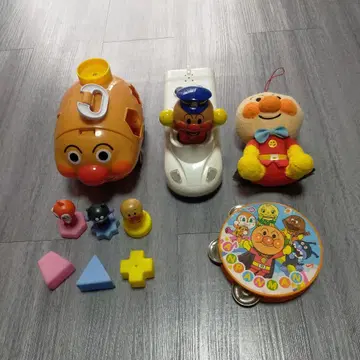 호빵맨 퍼즐 & 기차 & 봉제 인형 & 탬버린 4종 세트