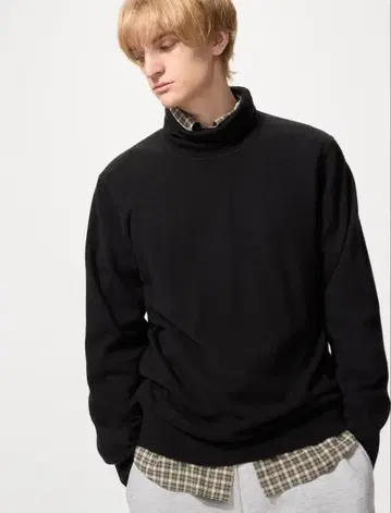 [새상품급] 유니클로 남성용 캐시미어 100% 터틀넥 스웨터 XL 블랙