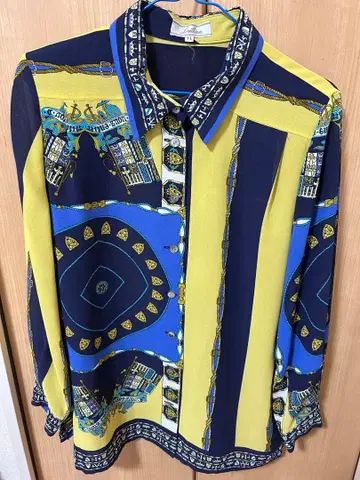 leilian 기하학 패턴 긴팔 셔츠 11호