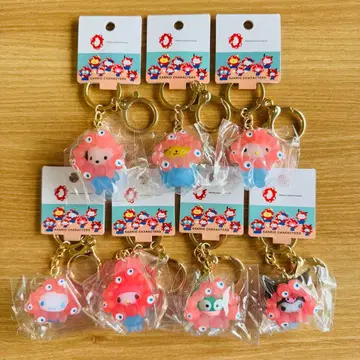산리오 미야쿠미야쿠 변신 마스코트 키링 클리어 7종 컴플리트