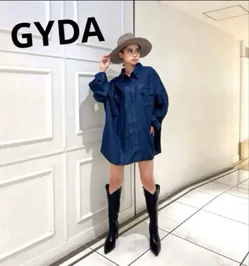 미사용 새상품 GYDA 롱 부츠 (M) 웨스턴 부츠 (BLACK)