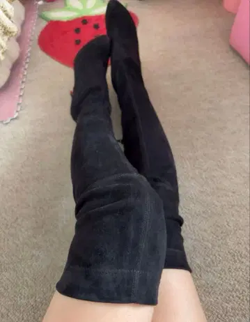 DIANA 블랙 스웨이드 롱 부츠 23