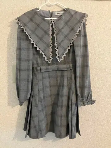 DIDDI MODA 그레이 체크 미니 원피스 S