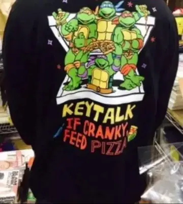 L 닌자 터틀즈 키토크 후드티 블랙 미사용 새상품