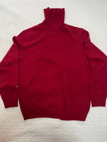 UNIQLO 캐시미어 터틀넥 스웨터 XL 레드 버건디