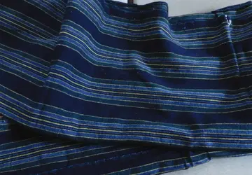 목화 메이지기 남색 목면 수직 굵은 줄무늬 4폭