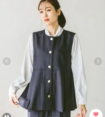 새상품 글로벌 워크 트위드 페플럼 L 네이비