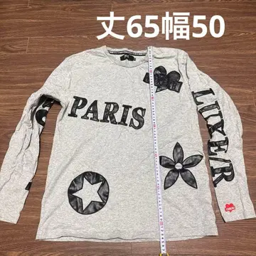 LUXE/R 그레이 롱 슬리브 T셔츠 XXL