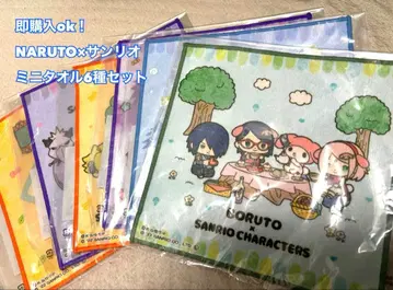 NARUTO x SANRIO 캐릭터 타월 6개 세트