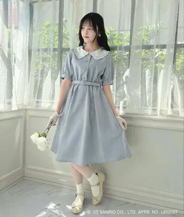 빅 칼라 5분 소매 원피스 / 시나모롤