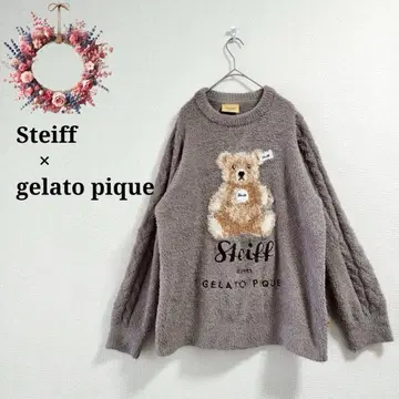 젤라또피케 슈타이프 파우더 자카드 풀오버 룸웨어 곰