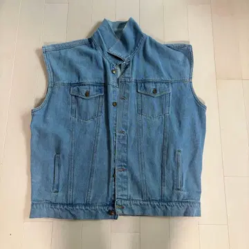 TOP GEAR 라이트 블루 슬리브리스 데님 자켓 3XL