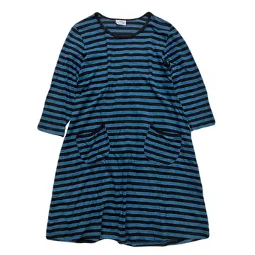 마리메꼬 보더 미니 원피스 7부 소매 XS