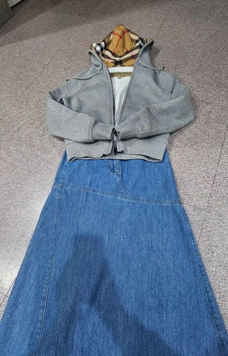 Mine denim long skirt 44~55