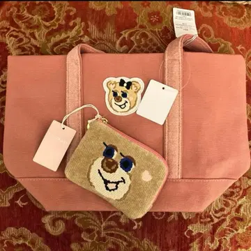 러브러리 바이 페이러 올드 테디 와펜 토트 L자 지퍼 파우치