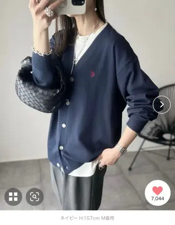 U.S.POLO ASSN. 오버 사이즈 V넥 가디건