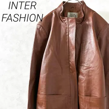 INTER FASHION 가죽 자켓 블루종 양가죽 천연 가죽 포켓 부착