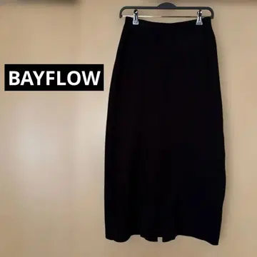 베이플로우 롱 타이트 스커트 블랙