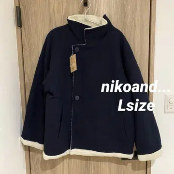 새상품 nikoand 울리 테크 보아 리버서블 자켓 네이비