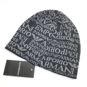 미사용 EMPORIO ARMANI 아르마니 니트 모자 블랙 L 사이즈