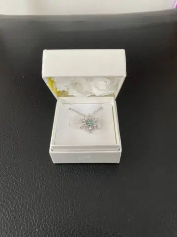 새상품 새상품급 기타이 유리 파란색 스톤 목걸이 눈꽃 오타루