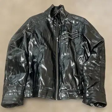 합성 피혁 블랙 싱글 라이더 자켓 M 사이즈