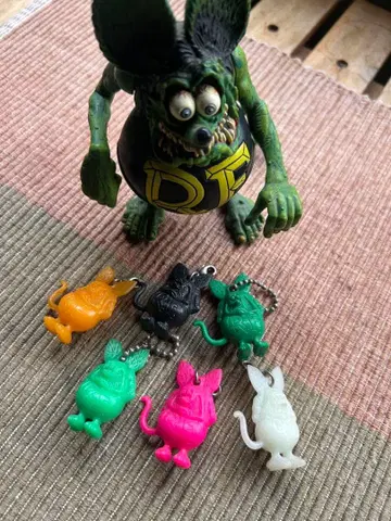 레어 Rat Fink 라트 핑크 피규어 키링 세트 미국