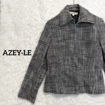 아젤/테일러드 자켓 하운드투스 패턴 M 오피스 비즈니스 화이트 x 블랙