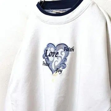 Mccc 스포츠 웨어 하트 맨투맨 트레이닝복 화이트 구제 의류 로고 자수