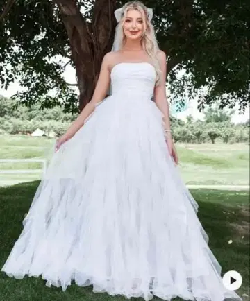 FAERIESTY 스트랩리스 웨딩 드레스