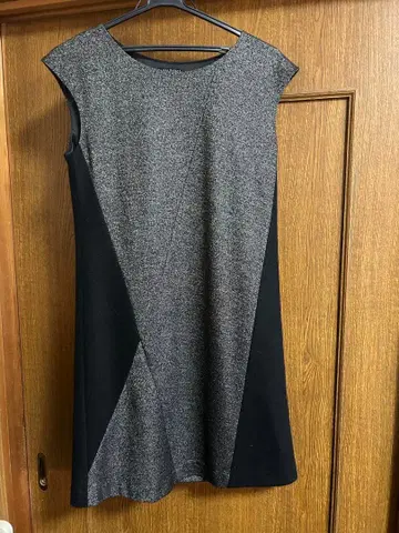 INDIVI 슬리브리스 원피스 그레이 블랙