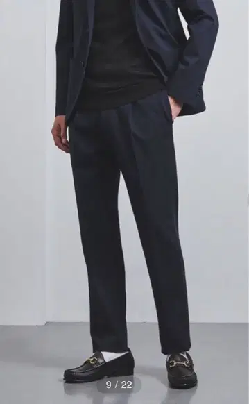 UNITED ARROWS 분또 1 플리츠 팬츠 R-MODEL 네이비