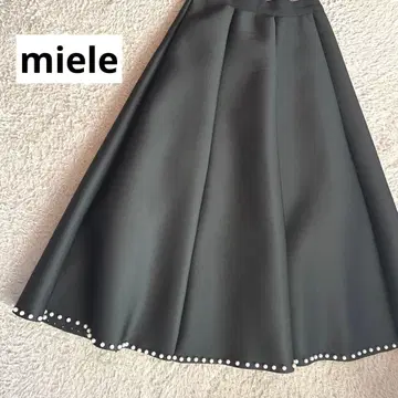 미엘레 miele 그란데 펄 장식 스커트 블랙 블랙 스커트