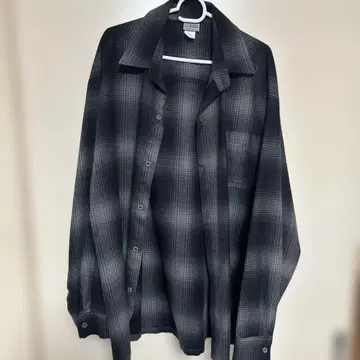 caltop 칼탑 옴브레 체크 셔츠 차콜