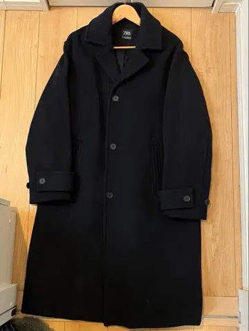 ZARA 네이비 울 체스터 코트 M