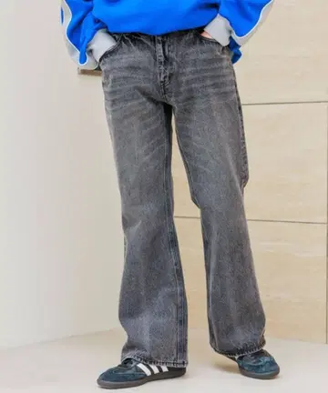 RAGEBLUE 12온스 루즈핏 데님 플레어 팬츠 그레이 L