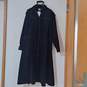 jouetie 롱 코트 코듀로이 벨트 포함 블랙 M 사이즈