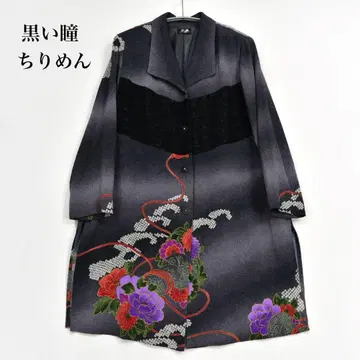 크레이프 원단 레이스 블랙 코트 아우터 튜닉