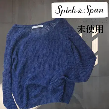 [ 미사용 ] Spick&Span 니트 긴팔  네이비 린넨