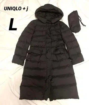 UNIQLO+J 울트라 라이트 다운 후디드 코트 다운 A라인 블랙 L