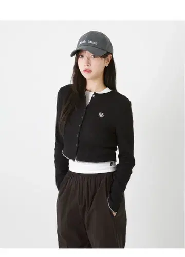 Stitch 로고 자카드 니트 가디건