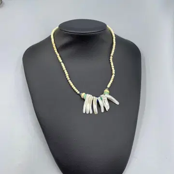 21 빈티지 천연 소재 비즈와 조개로 만든 팬 스타일 목걸이