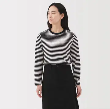 무인양품 여성 천축이 크루넥 긴팔 T셔츠 3개 묶음 판매 XL