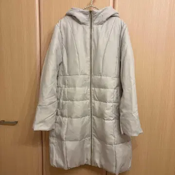 에스프리 뮬 후드 부착 다운 자켓 화이트 새상품급