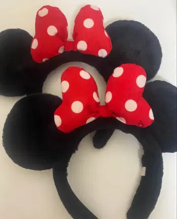 미니 마우스 머리띠 빨간색 도트