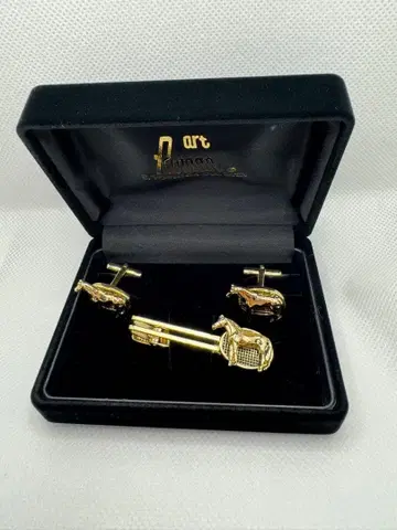 [ 요시다 사부로 상점 ] 커프스 타이핀 세트 말 골드