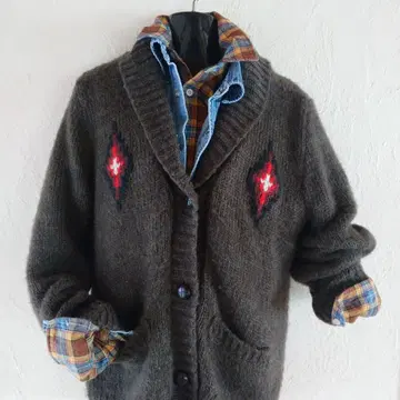 오르테가 무늬 니트 안감 부착